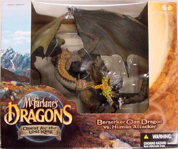 McFARLANE McFARLANE'S DRAGONS SERIES 1 DX BOX BERSERKER CLAN DRAGON VS. HUMAN ATTACKER