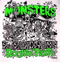 ASTRO ZOMBIES / MONSTERS ROCKIN'　PARTY /ラグランTシャツ（グリーン）ILLUST BY HIRO★GRIM