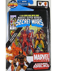 HASBRO MARVEL UNIVERSE COMIC PACKS SECRET WARS WOLVERINE & HUMAN TORCH