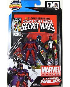 HASBRO MARVEL UNIVERSE COMIC PACKS SECRET WARS BLACK COSTUME SPIDER-MAN & MAGNETO