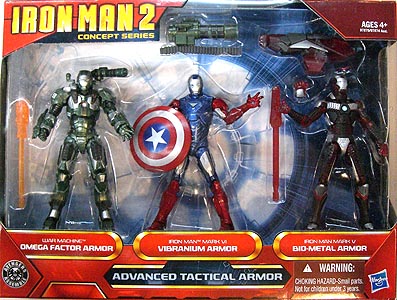 HASBRO 映画版 IRON MAN 2 3.75インチ CONCEPT SERIES ADVANCED TACTICAL ARMOR 3PACK