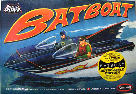 POLAR LIGHTS 1/25スケール 1966 BATBOAT 組み立て式プラモデル レトロスタイルエディション