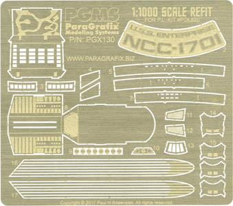 PARAGRAFIX ポーラライツ 1/1000スケール エンタープライズ NCC-1701 REFIT用 エッチングパーツ / PGX130