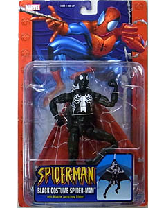 TOYBIZ SPIDER-MAN CLASSICS SERIES 9 BLACK COSTUME SPIDER-MAN WITH MISSILE LAUNCHING GLIDER!