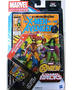 HASBRO MARVEL UNIVERSE USA TOYSRUS限定 COMIC PACKS THE X-MEN VS. THE AVENGERS WOLVERINE & SHE-HULK