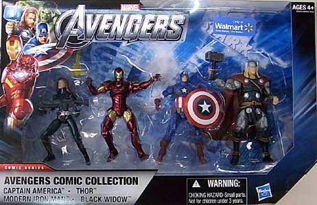 HASBRO 映画版 THE AVENGERS USA WALMART限定 3.75インチ COMIC SERIES 4PACK AVENGERS COMIC COLLECTION [CAPTAIN AMERICA 入り] パッケージ傷み特価