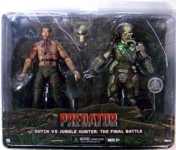 NECA PREDATORS USA TOYSRUS限定 2PACK PREDATOR DUTCH VS JUNGLE HUNTER: THE FINAL BATTLE ブリスター傷み特価