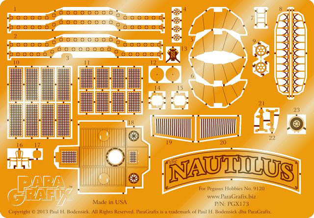 PARAGRAFIX PEGASUS HOBBIES 1/144スケール THE NAUTILUS用 エッチングパーツ / PGX173