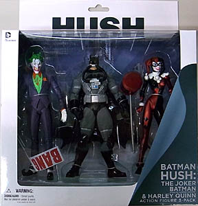 DC COLLECTIBLES BATMAN HUSH THE JOKER & BATMAN [STEALTH JUMPER VARIANT] & HARLEY QUINN 3PACK パッケージ傷み特価