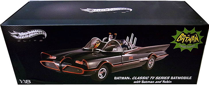 MATTEL HOT WHEELS 1/18スケール BATMAN CLASSIC TV SERIES BATMOBILE WITH BATMAN AND ROBIN [ELITE]