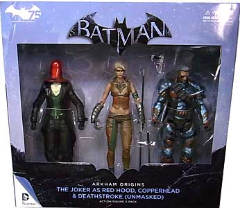 DC COLLECTIBLES BATMAN: ARKHAM ORIGINS 3PACK THE JOKER AS RED HOOD、COPPERHEAD、DEATHSTROKE [UNMASKED]