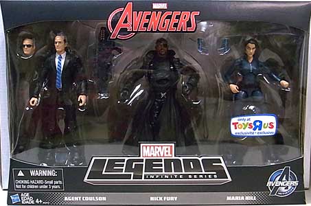 HASBRO MARVEL LEGENDS 2015 INFINITE SERIES 3PACK USA TOYSRUS限定 AVENGERS AGENT COULSON & NICK FURY & MARIA HILL