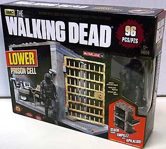 McFARLANE TOYS THE WALKING DEAD TV BUILDING SETS LOWER PRISON CELL [RIOT GEAR ZOMBIE]