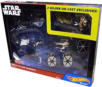 MATTEL HOT WHEELS STAR WARS DIE-CAST VEHICLE HERO & VILLAIN STARSHIPS 11PACK