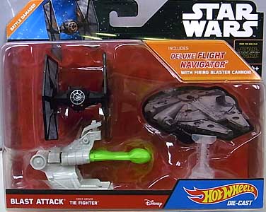 MATTEL HOT WHEELS STAR WARS THE FORCE AWAKENS DIE-CAST VEHICLE BLAST ATTACK FIRST ORDER TIE FIGHTER [BATTLE DAMAGED]