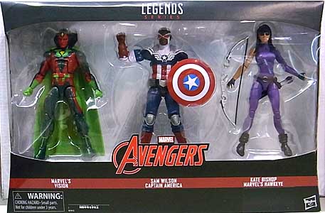 HASBRO MARVEL LEGENDS 2016 AVENGERS 3PACK [MARVEL'S VISION & SAM WILSON CAPTAIN AMERICA & KATE BISHOP MARVEL'S HAWKEYE]