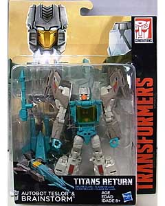 HASBRO TRANSFORMERS GENERATIONS TITANS RETURN DELUXE CLASS AUTOBOT TESLOR &amp; BRAINSTORM 台紙傷み＆ブリスターワレ特価