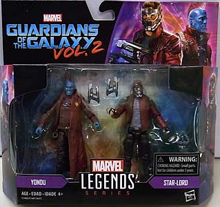 HASBRO MARVEL LEGENDS SERIES 2017 3.75インチアクションフィギュア 2PACK 映画版 GUARDIANS OＦ THE GALAXY VOL. 2 YONDU &amp; STAR-LORD パッケージ傷み特価