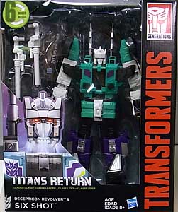 HASBRO TRANSFORMERS GENERATIONS TITANS RETURN LEADER CLASS DECEPTICON REVOLVER & SIX SHOT