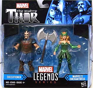 パッケージ傷み特価 HASBRO MARVEL LEGENDS SERIES 2017 3.75インチアクションフィギュア 2PACK THE MIGHTY THOR EXECUTIONER & MARVEL'S ENCHANTRESS