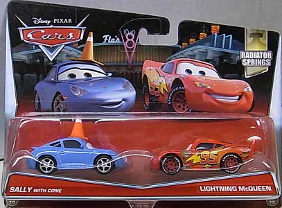 MATTEL CARS 2017 2PACK SALLY WITH CONE &amp; LIGHTNING McQUEEN ブリスターワレ特価