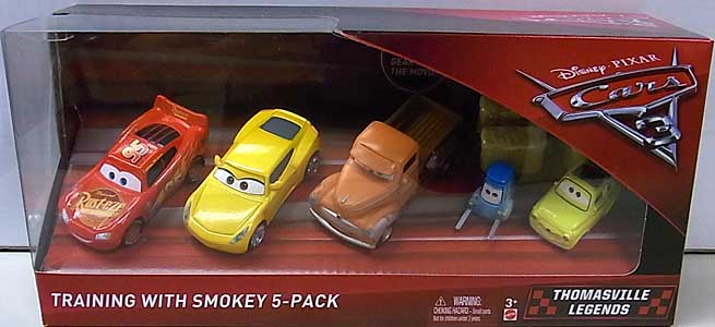 パッケージ傷み特価 MATTEL CARS 3 TRAINING WITH SMOKEY 5PACK