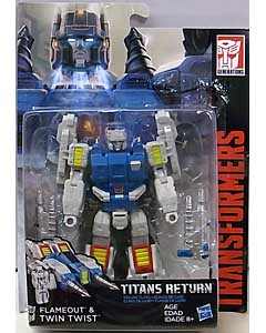 HASBRO TRANSFORMERS GENERATIONS TITANS RETURN DELUXE CLASS FLAMEOUT &amp; TWIN TWIST ブリスター傷み特価