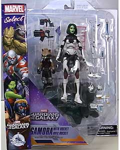 DIAMOND SELECT MARVEL SELECT USAディズニーストア限定 GUARDIANS OF THE GALAXY GAMORA WITH ROCKET パッケージ傷み特価