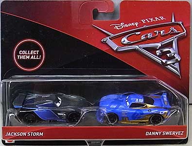 MATTEL CARS 3 2PACK JACKSON STORM & DANNY SWERVEZ ブリスター傷み特価