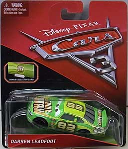 MATTEL CARS 3 シングル DARREN LEADFOOT [BONUS COLLECTOR CARD] ブリスターハガレ特価