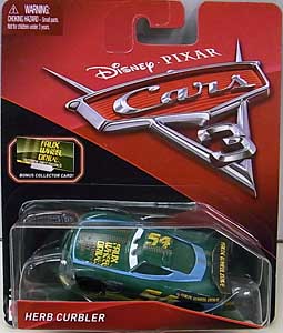 MATTEL CARS 3 シングル HERB CURBLER [BONUS COLLECTOR CARD] 台紙傷み＆ブリスターハガレ特価