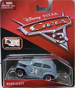 MATTEL CARS 3 シングル RIVER SCOTT [BONUS COLLECTOR CARD] ブリスター傷み特価