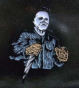 LONDON 1888 ENAMEL PIN MICHAEL MYERS