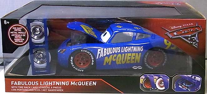 JADA TOYS METALS DIE CAST 1/24スケール CARS 3 FABULOUS LIGHTNING McQUEEN WITH TIRE RACK