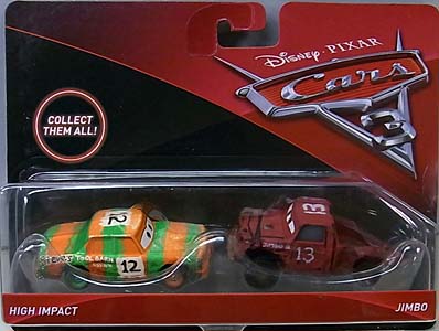 MATTEL CARS 3 2PACK HIGH IMPACT & JIMBO