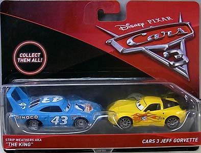 MATTEL CARS 3 2PACK STRIP WEATHERS AKA THE KING & CARS 3 JEFF GORVETTE