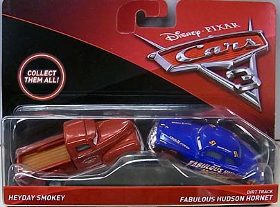 MATTEL CARS 3 2PACK HEYDAY SMOKEY & DIRT TRACK FABULOUS HUDSON HORNET ブリスターワレ特価