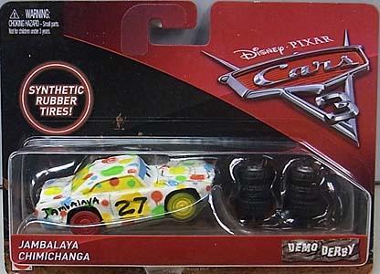 MATTEL CARS 3 DEMO DERBY JAMBALAYA CHIMICHANGA [RUBBER TIRES] ブリスター傷み特価