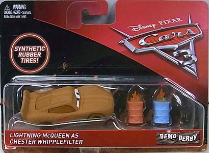 MATTEL CARS 3 DEMO DERBY LIGHTNING McQUEEN AS CHESTER WHIPPLEFILTER [RUBBER TIRES] 台紙傷み特価