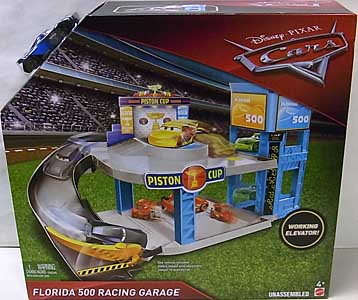 MATTEL CARS 2018 PLAYSET FLORIDA 500 RACING GARAGE パッケージ傷み特価