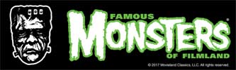 ATOM AGE INDUSTRIES STICKER FAMOUS MONSTERS OF FILMLAND FRANKENSTEIN