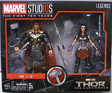 HASBRO MARVEL STUDIOS: THE FIRST TEN YEARS 映画版 THOR: THE DARK WORLD THOR & SIF 2PACK パッケージ傷み特価