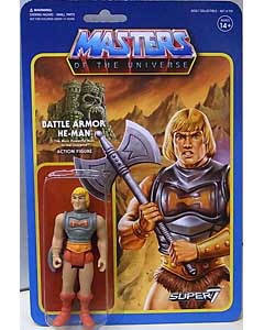 SUPER 7 REACTION FIGURES 3.75インチアクションフィギュア MASTERS OF THE UNIVERSE WAVE 3 BATTLE ARMOR HE-MAN 台紙傷み特価