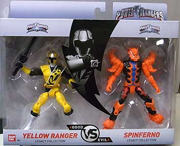 USA BANDAI POWER RANGERS LEGACY COLLECTION 5インチアクションフィギュア 2PACK NINJA STEEL YELLOW RANGER & SPINFERNO