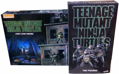 2018年 サンディエゴ・コミコン限定 NECA TEENAGE MUTANT NINJA TURTLES [1990 MOVIE] STREET SCENE DIORAMA AND ACTION FIGURE SET