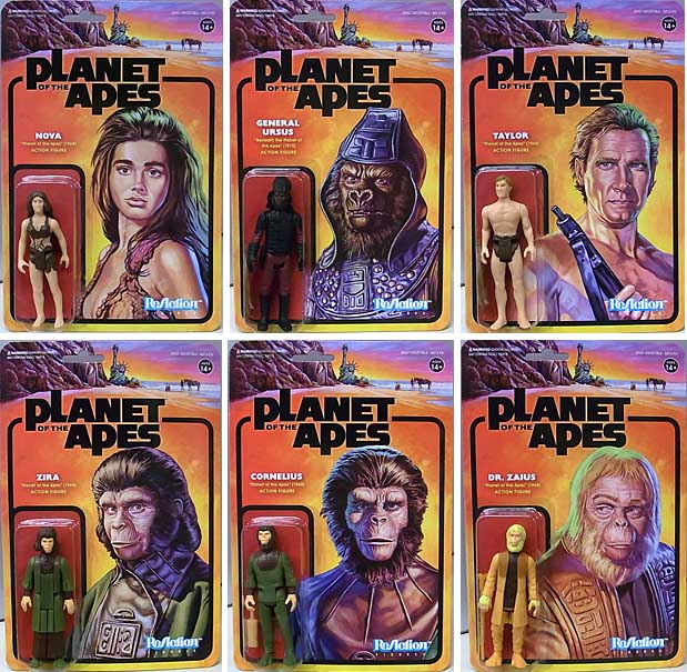 SUPER 7 REACTION FIGURES 3.75インチアクションフィギュア PLANET OF THE APES 6種セット