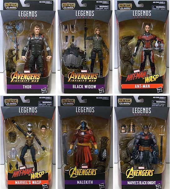 HASBRO MARVEL LEGENDS 2018 AVENGERS SERIES 5.0 6種セット [CULL OBSIDIAN SERIES]