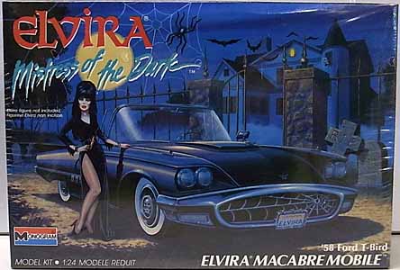 MONOGRAM 1/24スケール ELVIRA MISTRESS OF THE DARK MACABRE MOBILE 58 FORD T-BIRD 組み立て式プラモデル