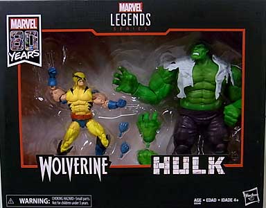 HASBRO MARVEL LEGENDS 2019 MARVEL 80 YEARS 2PACK WOLVERINE & HULK パッケージ傷み特価