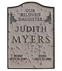 TRICK OR TREAT STUDIOS ENAMEL PIN HALLOWEEN JUDITH MYERS TOMBSTONE